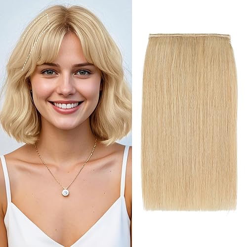 S-noilite Extensiones de cabello corto con clip, 1 unidad, 2 clips, extensiones de cabello Remy para mujeres con cabello corto que añade volumen,