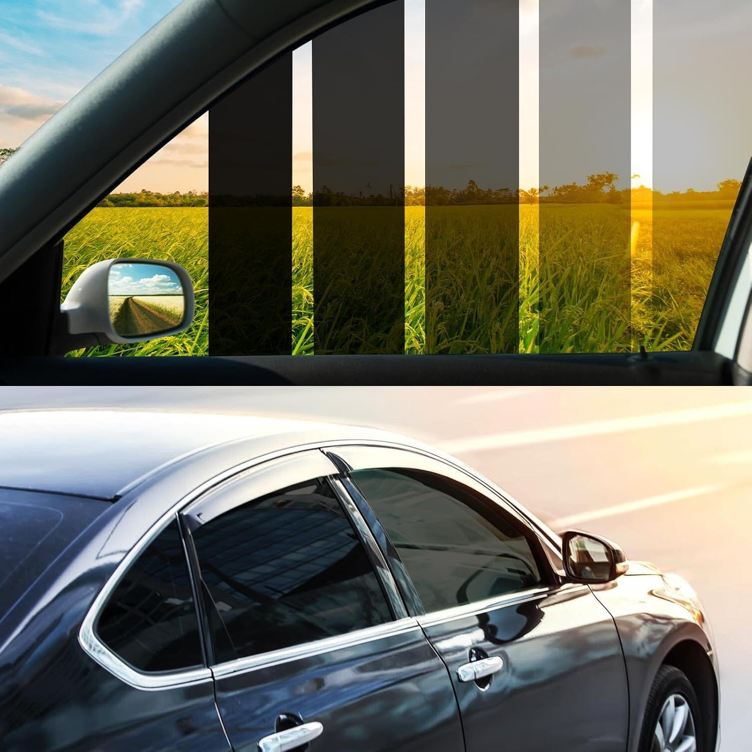 Vepagoo Universal Car Window Tint Film 35% VLT- 6.1m x 50cm Ceramic Privacy Window Tint, Blocks UV/IR Rays, Heat & Glare - Scratch Resistance Car Window Film Roll