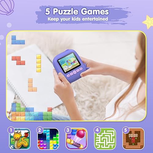 Miniatura 4 de Cámara de impresión instantánea para niños, cámara para niños con papel fotográfico impreso, juguetes de Navidad y cumpleaños, regalos para niñas de