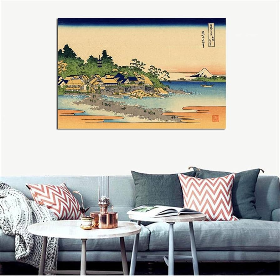 江ノ島の絵　絵画　額 絵画 油絵 青い海のエーゲ海 ミコノス島 （滝川英彦） 【海・山