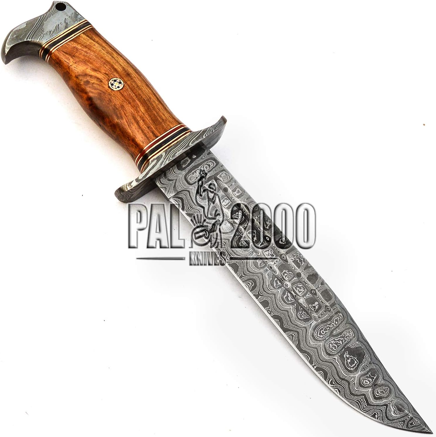 PAL 2000 KNIVES Custom Handmade Damascus Steel 13 Inches Hunting Bowie Knife 9660