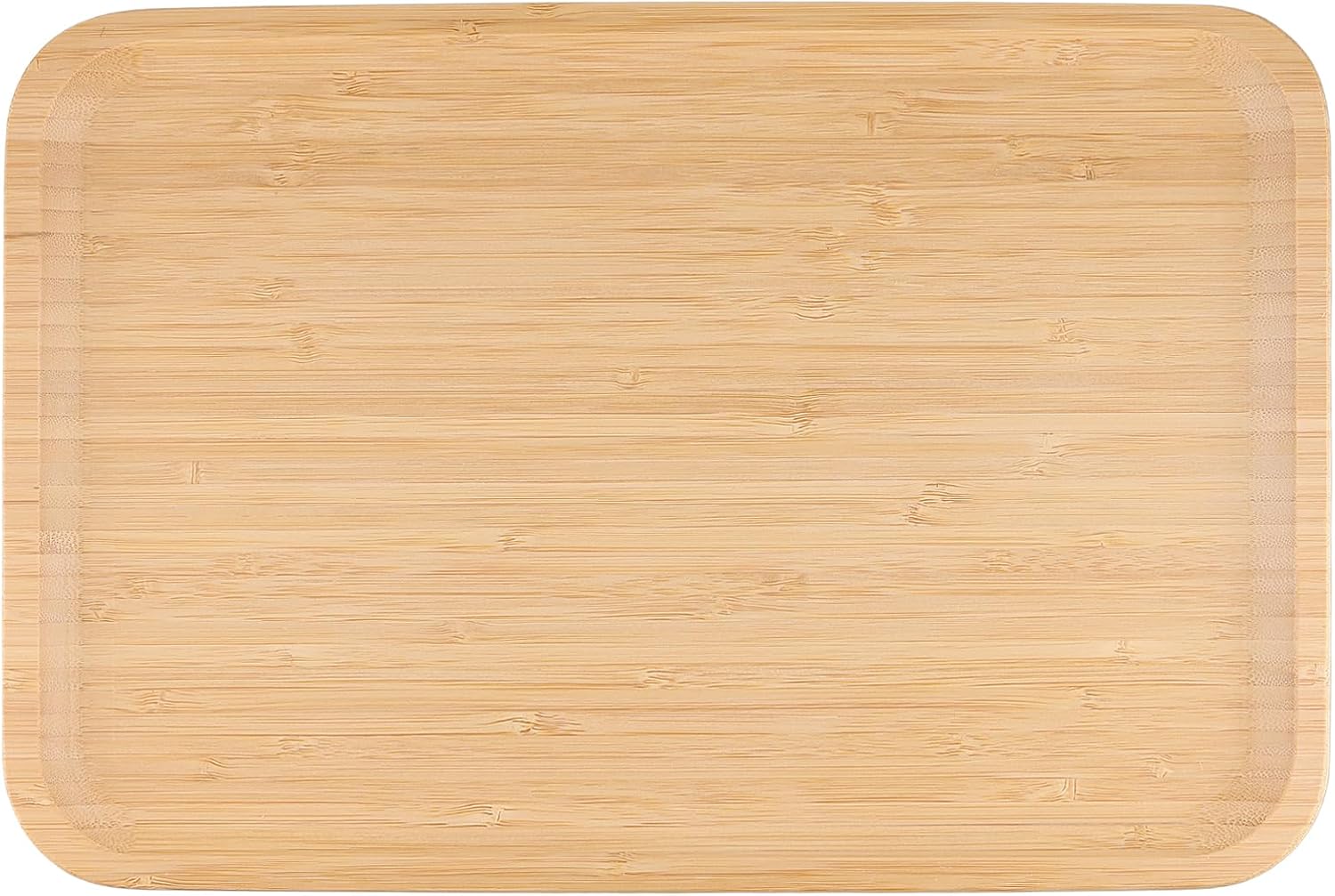 FUNSUEI 3 PCS Bamboo Tray Serving Platter, 14 x 9 Inch Rectangular Food Serving Saucer Cheese Plate Plant Tray for Coffee, Tea, Fruit, Plant Pot