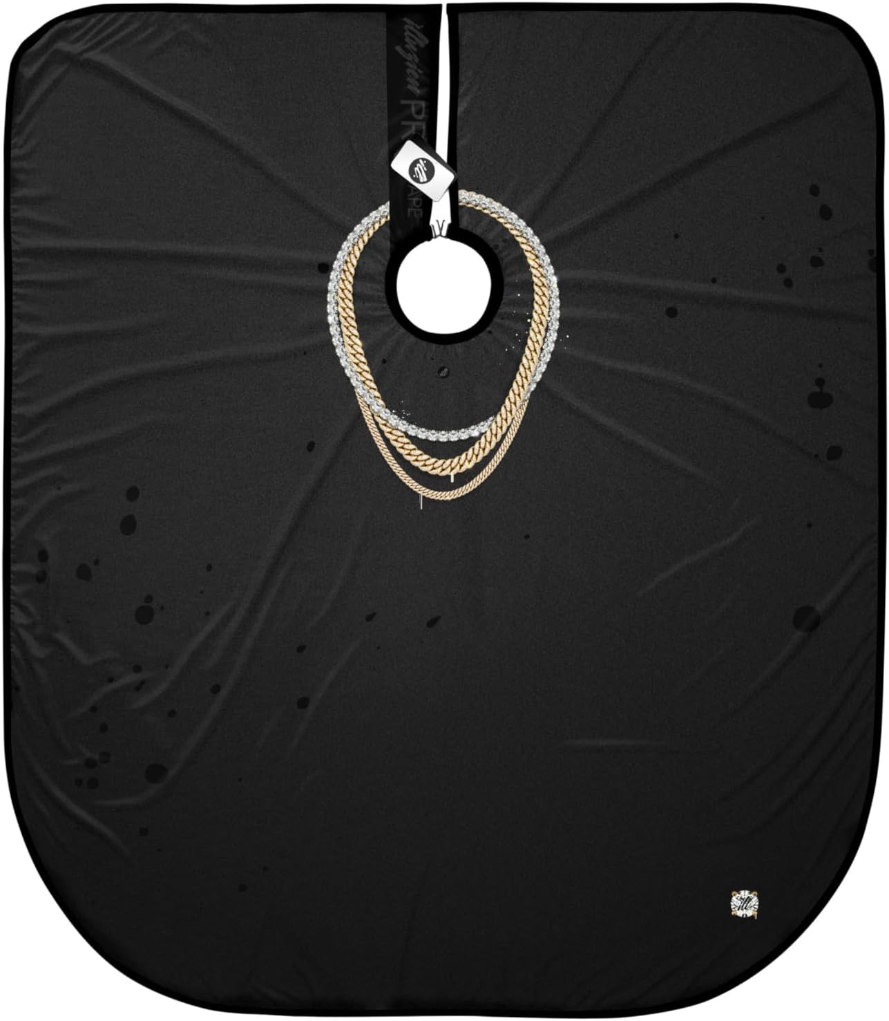 Illuzien Cuban Link PRO Barber Cape, Hair Cut Drape, Water-Resistant Barber Accessories, Professional Cape