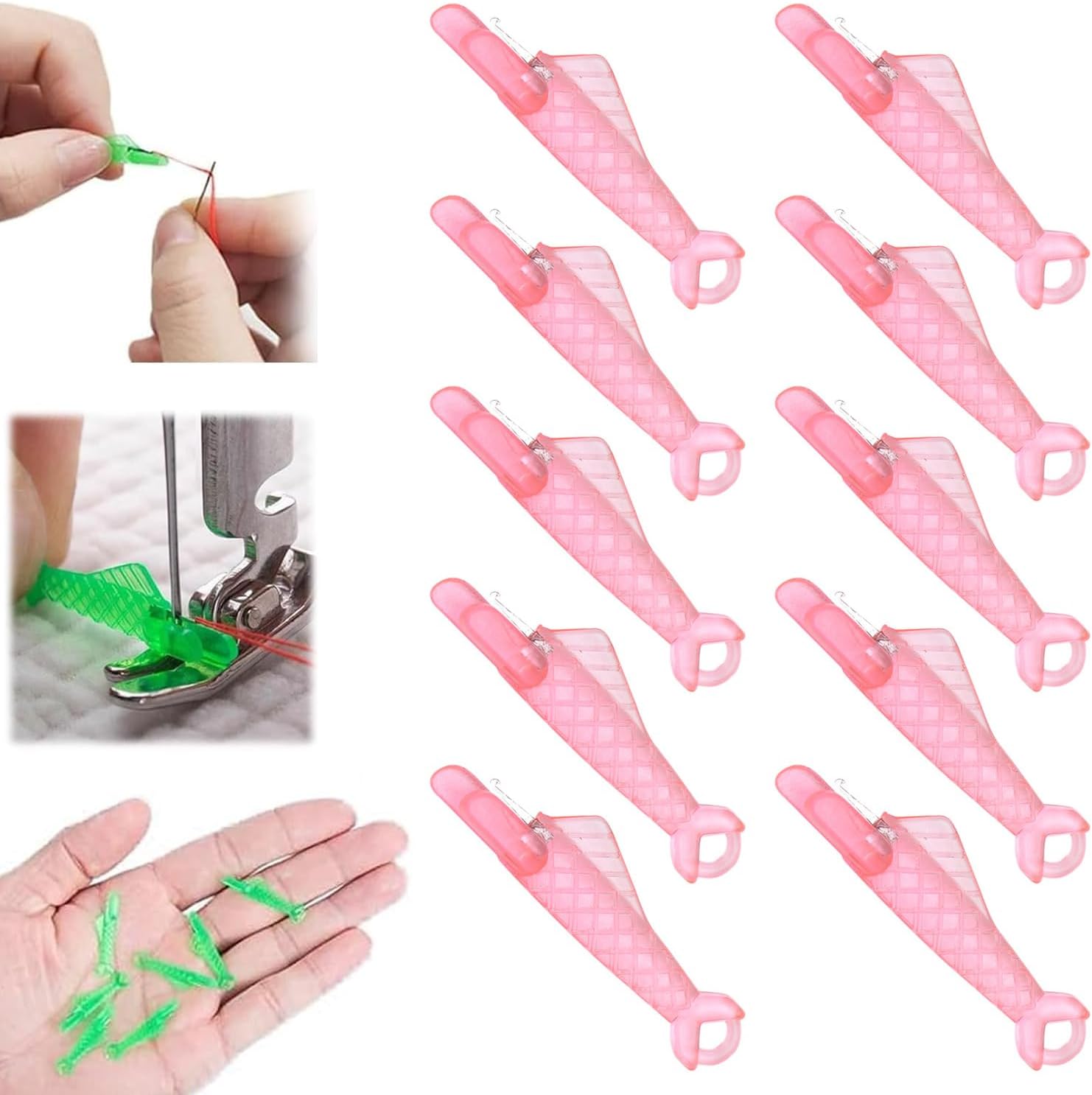 10 Pcs Fish Mouth Sewing Machine Needle Threader,2024 New Upgraded Automatic Sewing Needle Threader,Simple Needle Threader Tool,Quick Sewing Machine Cycle Simple Needle Threader Tool (Green)