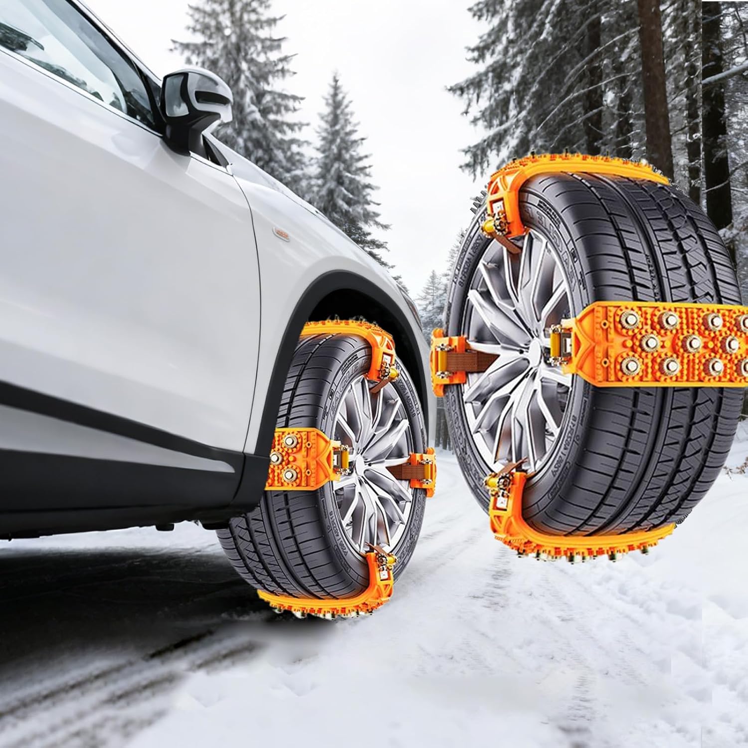Snow Chains For Trucks, 92x8cm/36x3.15inch, 5-Second Install Traction Grippers,Fit 165-265mm Wheel Car Snow Chains - For Safe Trip Lawn Mower SUV Trailer Cold Weather