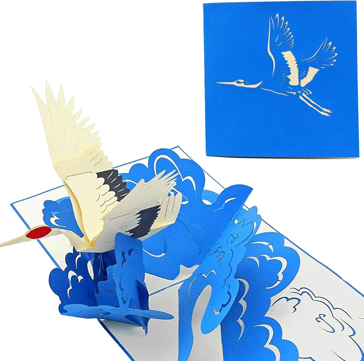 PopLife Crane Bird Pop Up Card 3D Card for All Occasions - Gift for Artists Birding