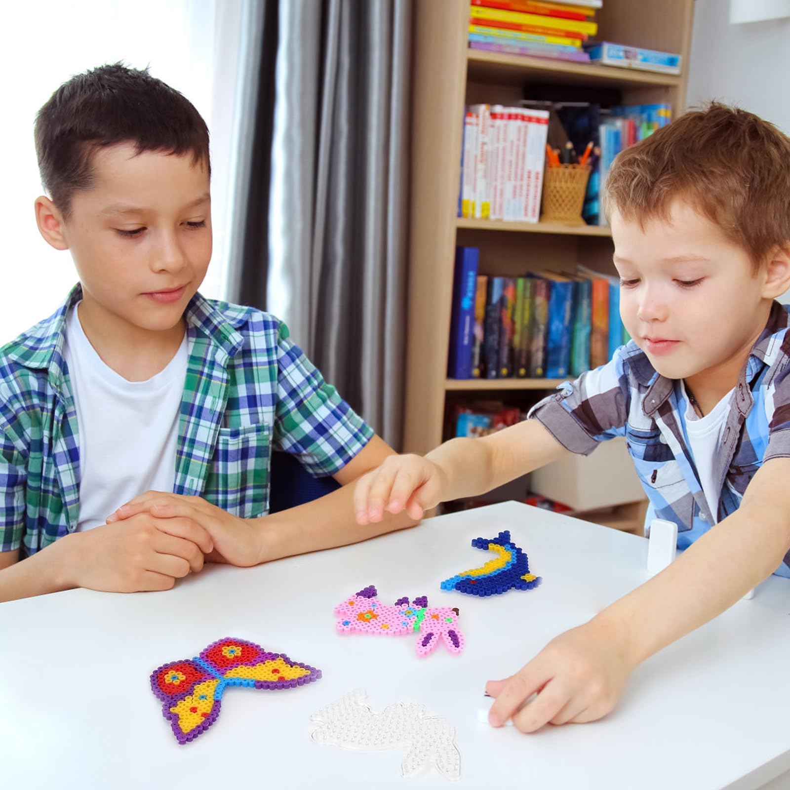 Basi Per Perline Da Stirare, 15 Piastre Trasparenti 5mm Con 15 Carte Modello, Set Creativo Per Bambini (senza Perline)