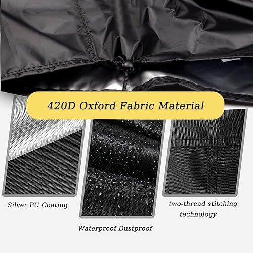 Miniatura 2 de POMER Funda para chimenea de patio, cubierta redonda para chimenea de 28 pulgadas, impermeable, con ondas de calor, 28 pulgadas de profundidad x 46