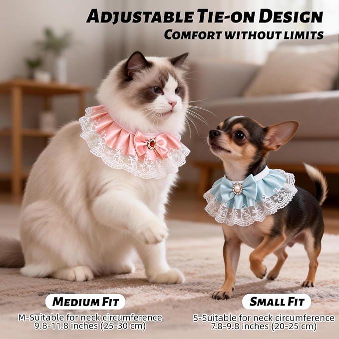 Banda para Gatos y Perros con Lazo y Perla/Cristal, Bandana Elegante miniatura 3