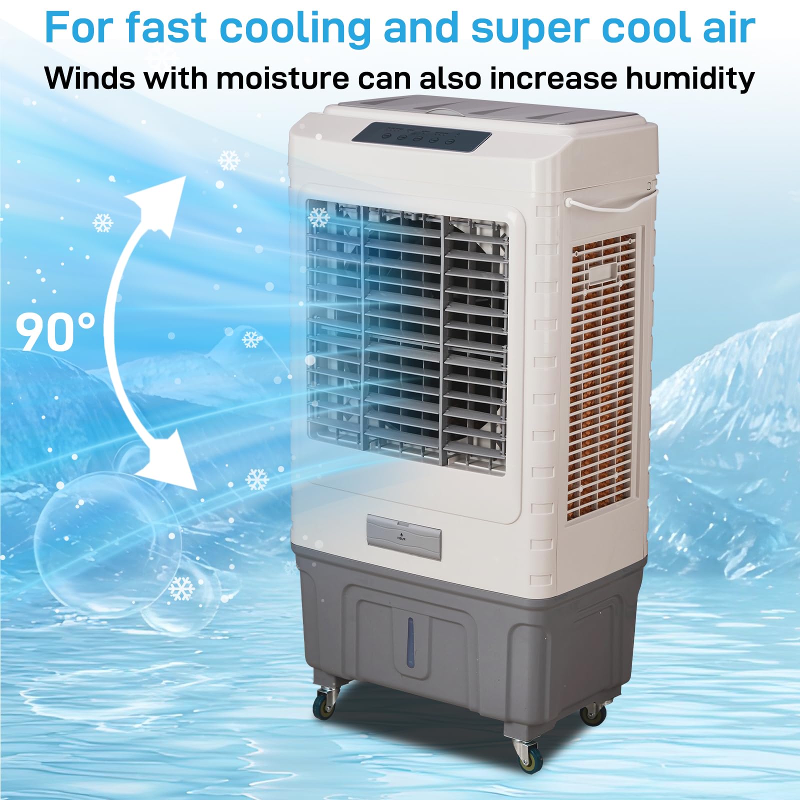 Winado - Enfriador de pantano con control remoto y temporizador de 12 horas, enfriador de aire evaporativo 1659 CFM con tanque de agua de 10 galones, aire acondicionado portátil 3 en 1 para habitación