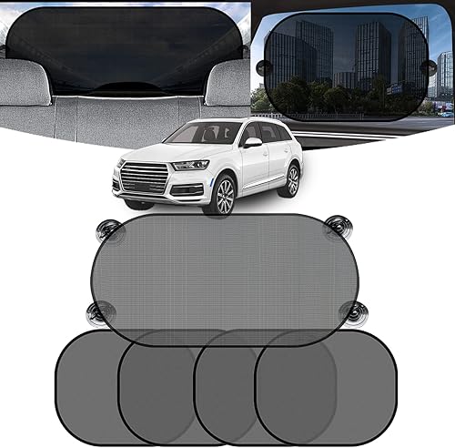 Miniatura 1 de Pincuttee Parasol para ventana de automóvil, 5 unidades, parasol para ventana lateral de automóvil, malla transpirable, parasol universal para