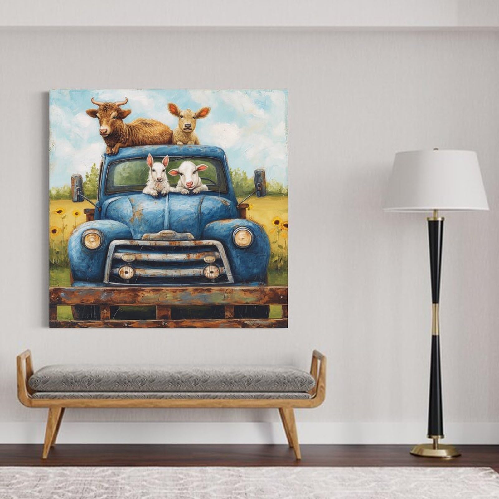 StephenKenny 活版印刷 ポスター TRUCK FURNITURE Amazon.com: Framed Wall Decoration Freightliner Blue Diesel
