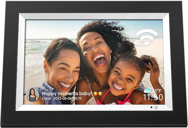 Digital Picture Frame, MOOLINK 10.1 Inch WiFi Digital Photo Frame with Touch Screen, HD Display, 16GB Storage, Smart Electronic Picture Frame Shares Photos via Email, App, USB Drive, SD Card