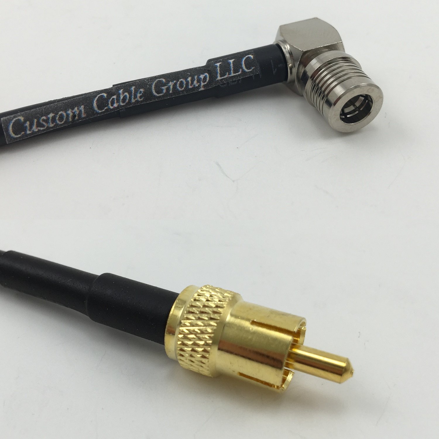 3 feet RG400 Low Loss QMA MALE ANGLE to RCA MALE Pigtail Jumper RF coaxial cable 50ohm Quick USA Shipping