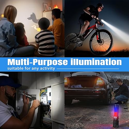 Miniatura 8 de Actualizada Linterna recargable de alto lúmenes, 5 modos de linterna táctica de mano, mini linterna LED impermeable con zoom, luz de flash brillante