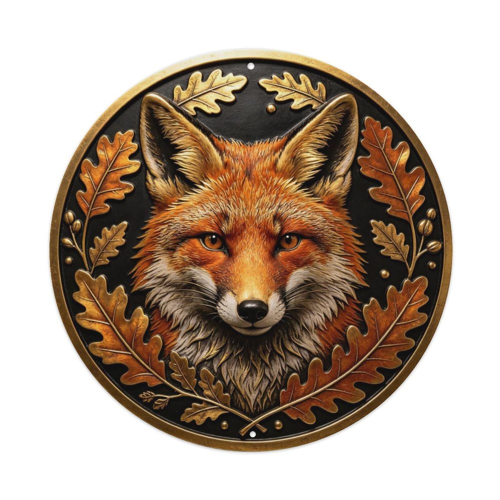 Red Fox Woodland Metal Tin Sign Plaque