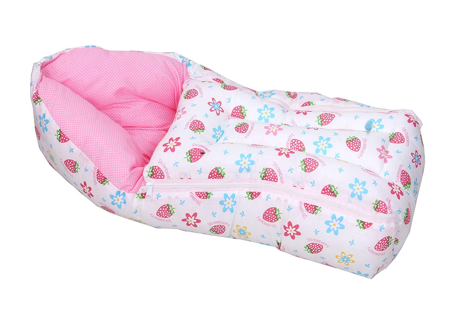KOZY Kids 3 in 1 Baby Cotton Bed Cum Sleeping Bag,60x45x15 cm, 0-8 Months (Multicolour)