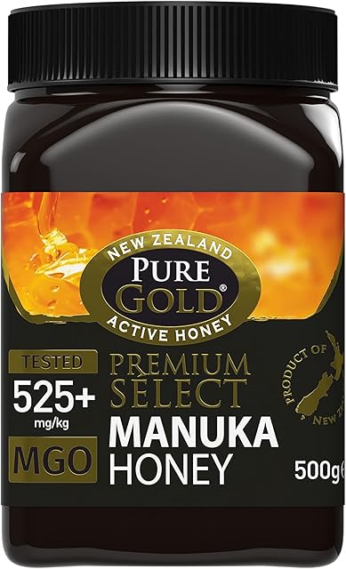 Manuka Honey 525+ MGO Certified Pure Gold Premium Manuka Honey 500g, (packaging may vary)