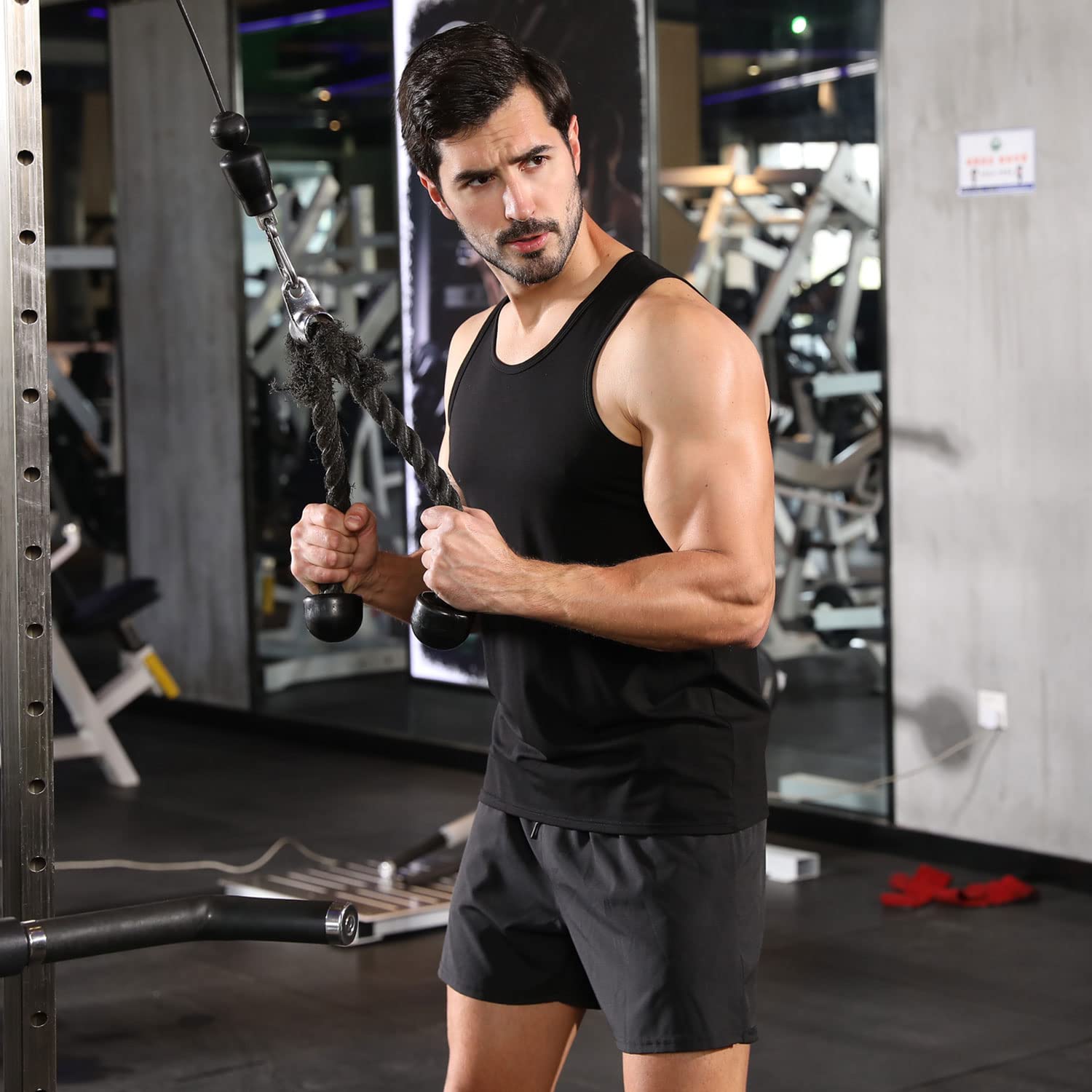 Camiseta sin Mangas de algodón para Hombre, para Gimnasio, musculosa, Fitness