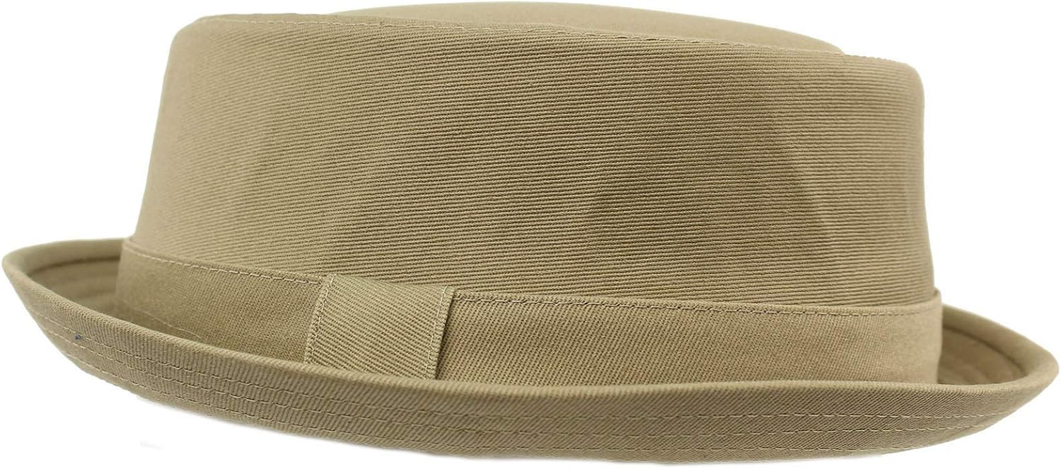 Men's Everyday Cotton All Season Porkpie Boater Derby Fedora Sun Hat - Image 3