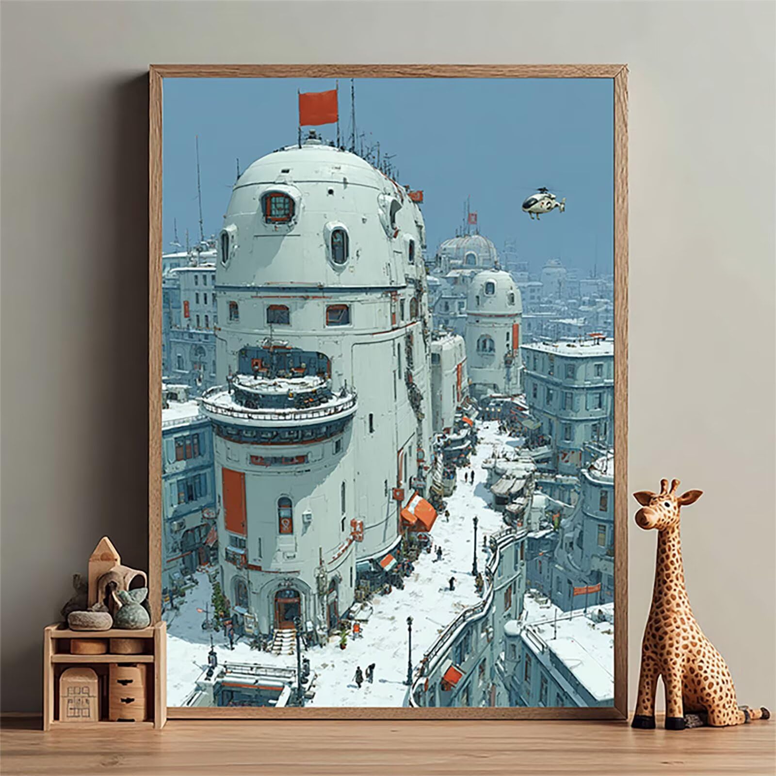 Architektura malowania diamentowego, DIY diamentowe malowanie dla dorosłych śnieg scena, 5D DIY Dorośli rysunki z diamentami, zestawy do samodzielnego haftu krzyżykowego diamenty, prezent, 90x120cm 0