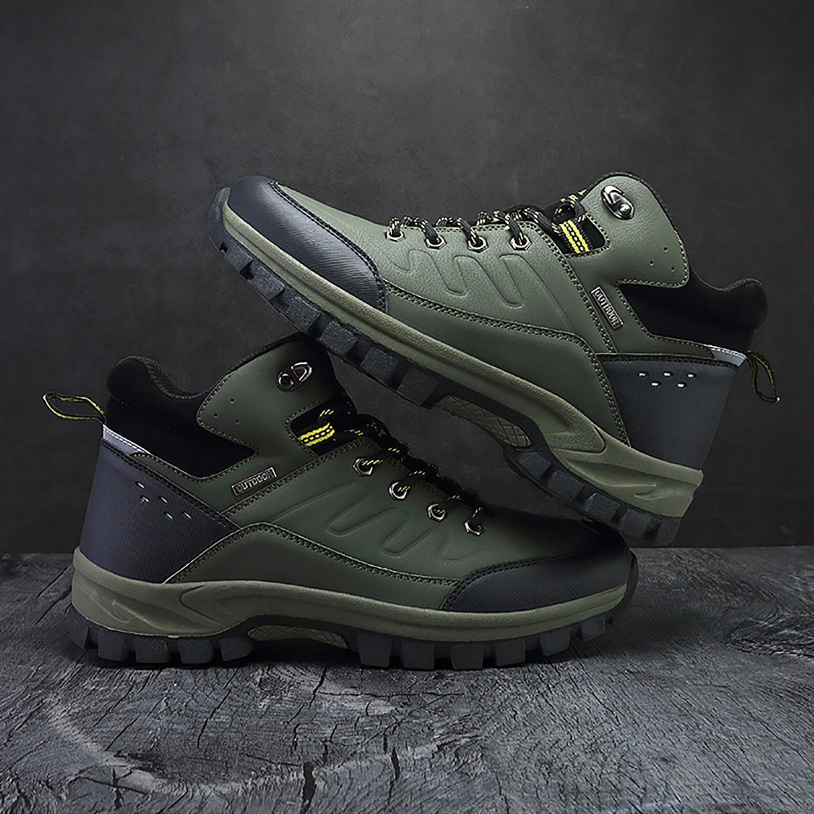 Chaussures de marche d'extérieur décontractées à lacets pour homme, chaussures de randonnée à semelle robuste pour trekking, camping et voyage