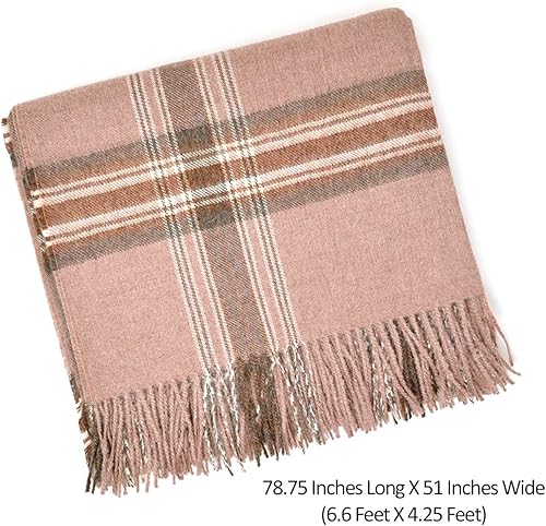 Miniatura 2 de Manta de alpaca a cuadros escoceses  100% lana de alpaca bebé en tonos naturales  6.6 pies de largo x 4.25 pies de ancho  hipoalergénica, suave y