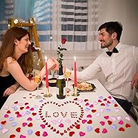 Vista 5 de 400 piezas de decoración de confeti de mesa de corazón para el día de San Valentín, pétalos de esponja en forma de corazón, decoración romántica