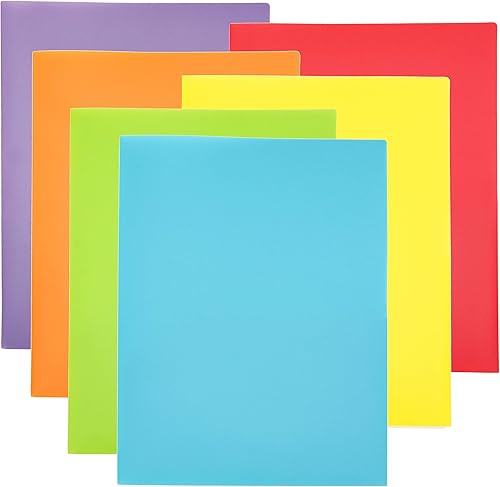 Youngever Paquete de 6 carpetas de plástico resistente con dos bolsillos, colores arcoíris, 2 carpetas de bolsillo disponible en Yaxa Guatemala