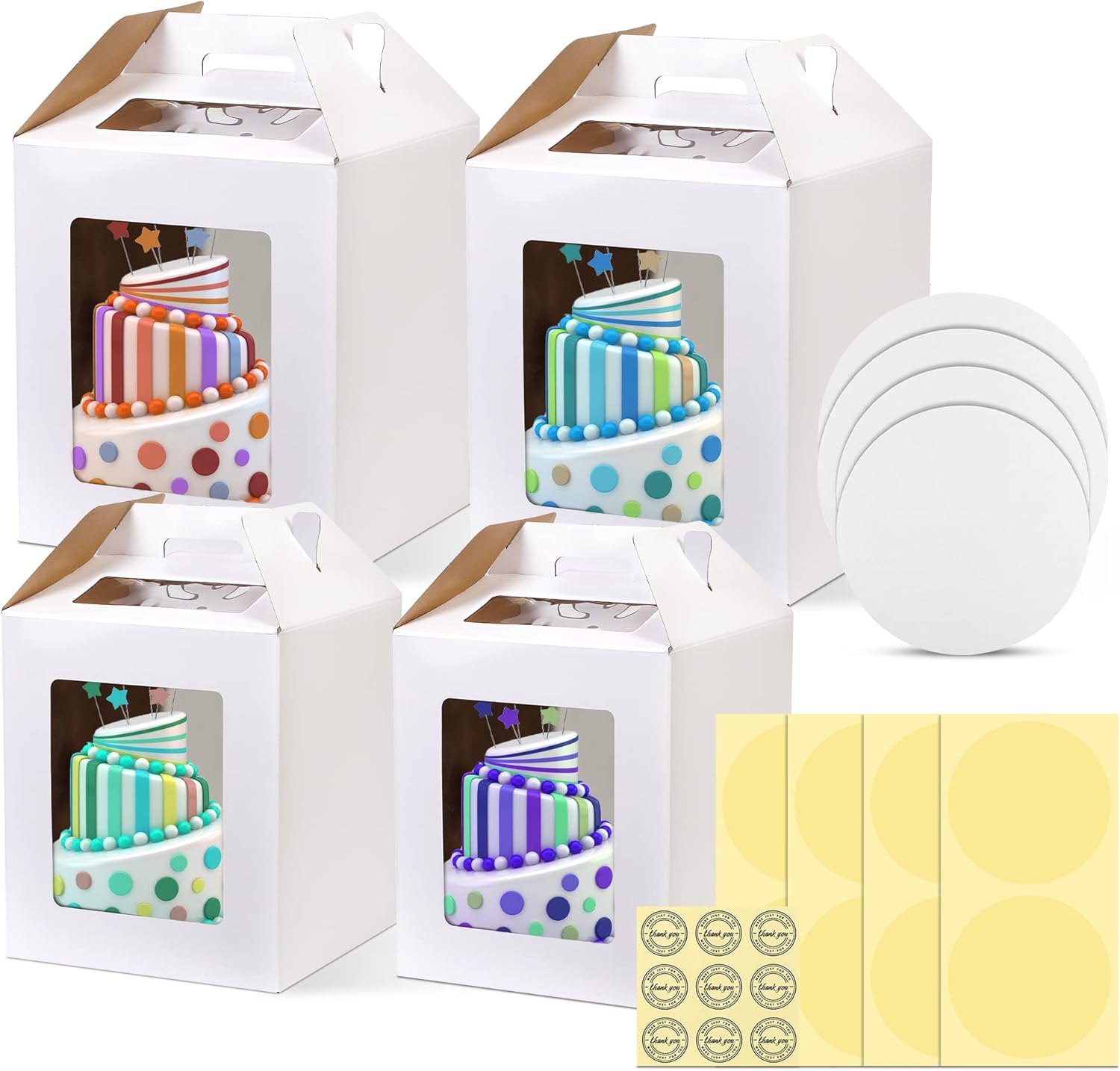 Houseables Tall Cake Boxes, Wedding Cakes Box, 4 Pack in 2