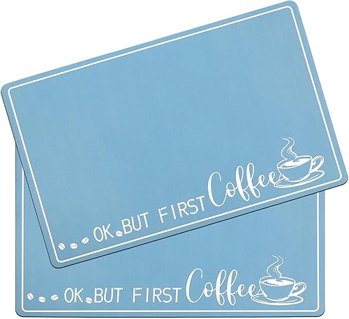 Miniatura 9 de Tapete de secado de platos de Navidad para árbol de Navidad, protector absorbente de mostrador, tapete de café de bosque de gnomos, almohadillas de