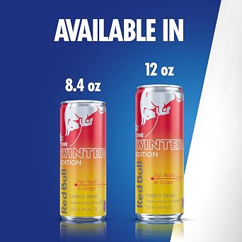Red Bull Fuji Apple and Ginger Winter Edition Energy Drink, with 114mg Caffeine plus Taurine & B Vitamins, 12 Fl Oz, Pack of 24 Cans