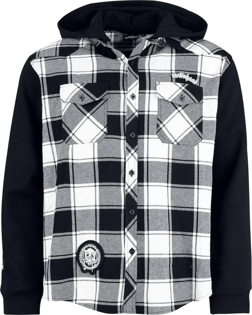 Motörhead EMP Signature Collection Uomo Camicia Maniche Lunghe nero/bianco 100% cotone Largo