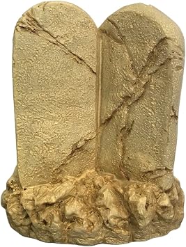 The Ten Commandments Tabletop Decor Stone Replica Statue with Scripture - 4.2 Inches Tall The 10 Commandments Decor for Home or Office.