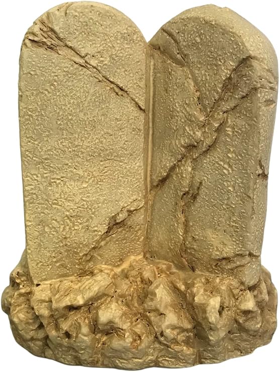 The Ten Commandments Tabletop Decor Stone Replica Statue with Scripture - 4.2 Inches Tall The 10 Commandments Decor for Home or Office.