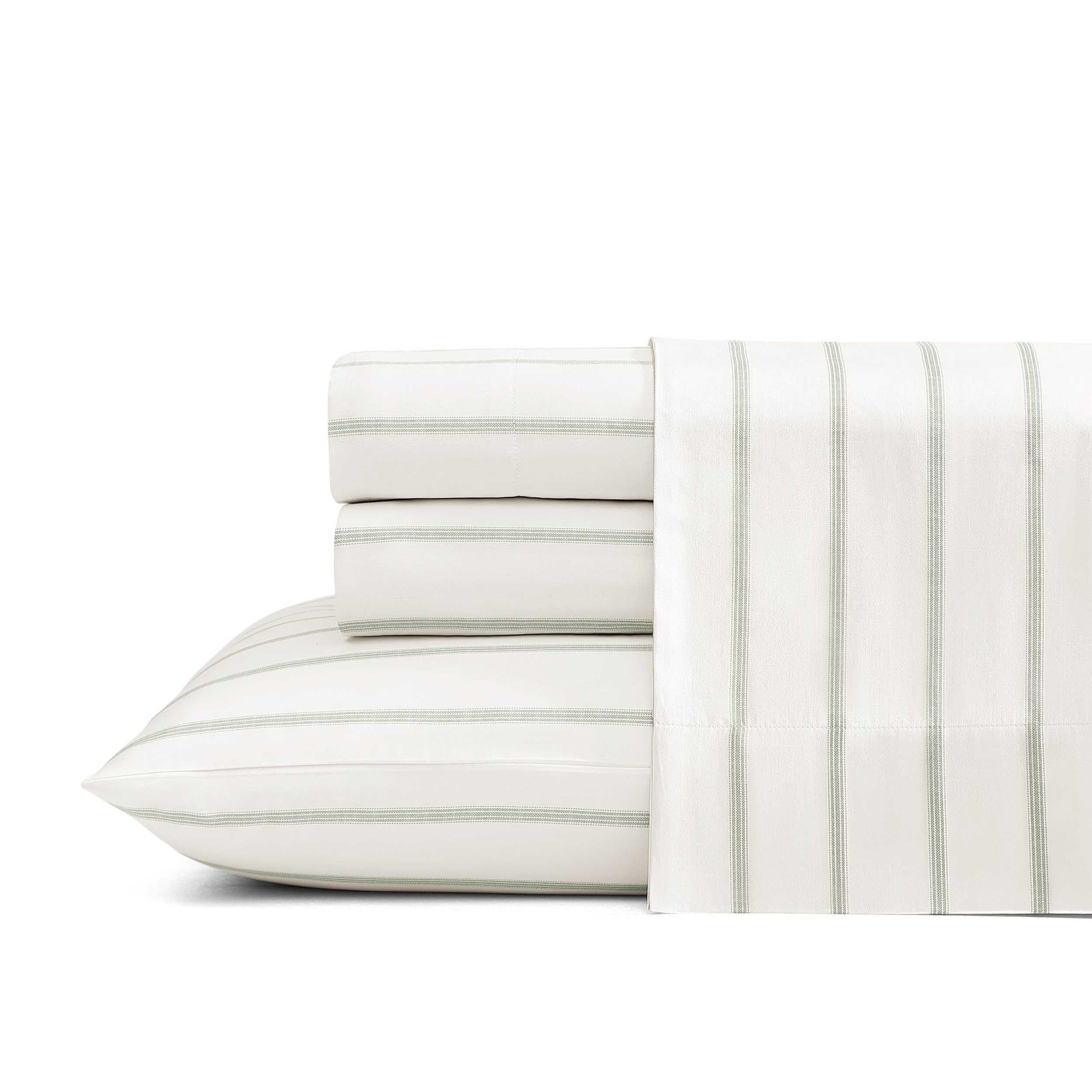 Drap housse grand bonnet en coton satiné vert anti-glissement