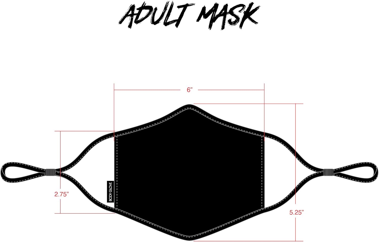Body Glove Adult 3-Piece Adjustable Breathable Reusable Washable Cloth Face Mask Set
