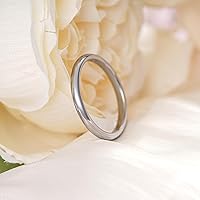 Vista 49 de King Will Alianza de boda de carburo de tungsteno para hombres y mujeres, anillos de promesa para parejas abovedados de alto pulido Plata-8 mm.