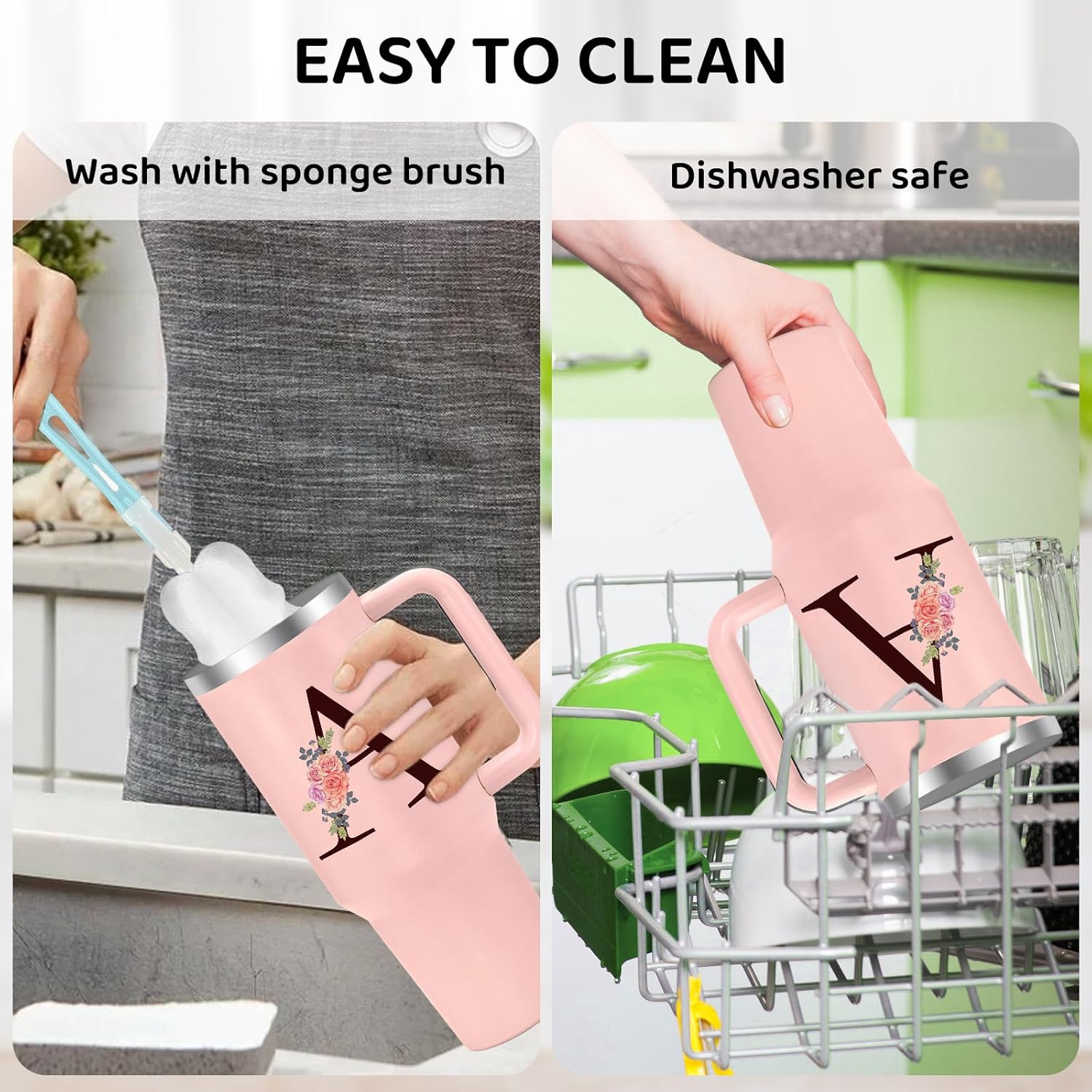 Monogrammed Gifts for Women,Personalized Gifts for Women,Birthday Gift for Mom,Personalized Tumbler with Handle,Customized Tumblers for Woman,Cute Tumbler,Funny Gift for Mom,Grandma -A - Image 5