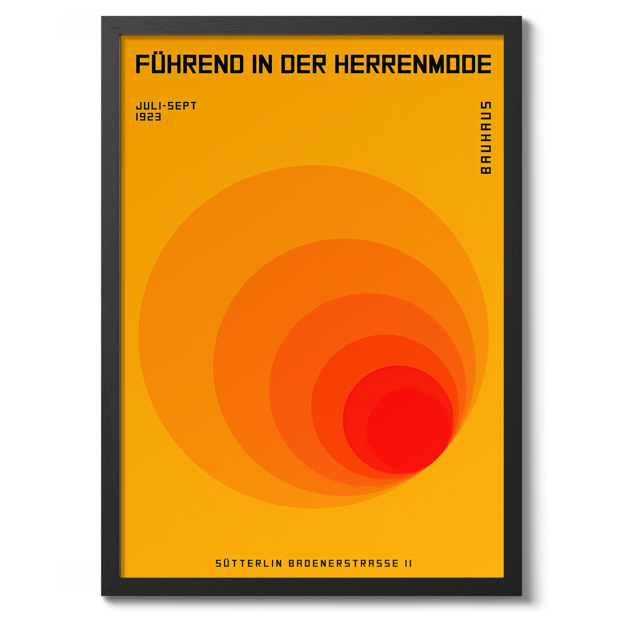 Orange Circles Poster, Bauhaus Print, Framed Abstract Art, Mid-Century Wall Art, Modern Home Decor, Gift Idea, Archival Matte, A3 (Framed) - 42x29.7cm โ image 1