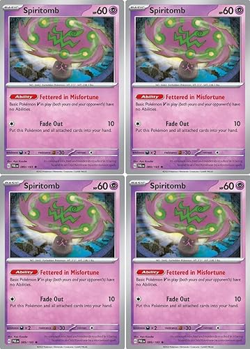 Spiritomb 089193 - Paldea Evolved - Lote de cartas Pokemon - 4 juegos