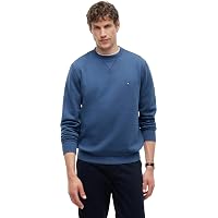 Tommy Hilfiger Uomo Felpa Seasonal Fleece con Scollo Rotondo, Blu (Aegean Sea)