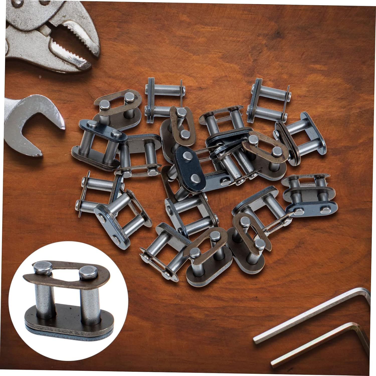 Ciieeo 20Pcs Roller Chain Connecting Links for Atv Motorcycle Easy Install Chain Joint Link Accessory for Dirt Bike Durable Material with