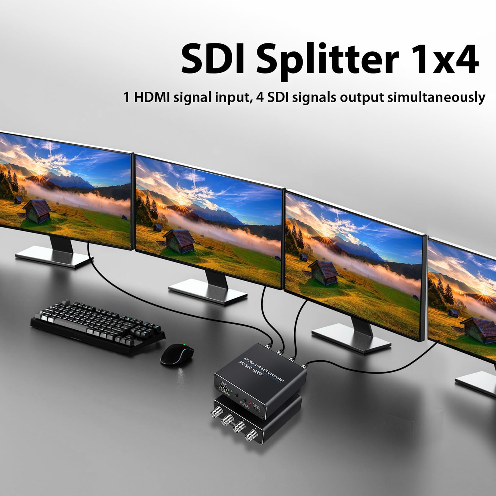 Diyeeni Convertitore da a SDI, 1 Ingresso 4 Uscite 4K per Trasmissione Home