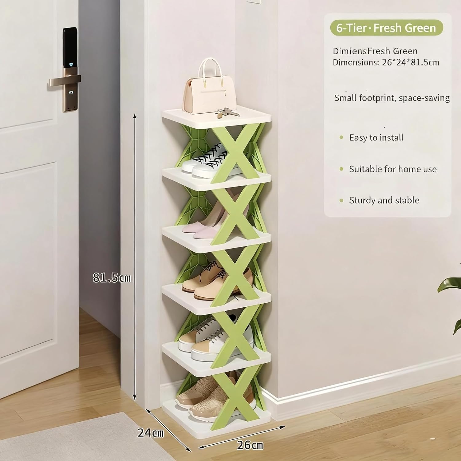 5-Layer Plastic Shoe Rack Storage Cabinet, Doorstep Storage and Sorting Rack, Multi-Layer Stacking Saves Space, Suitable for Shoe Storage in Home Lobbies