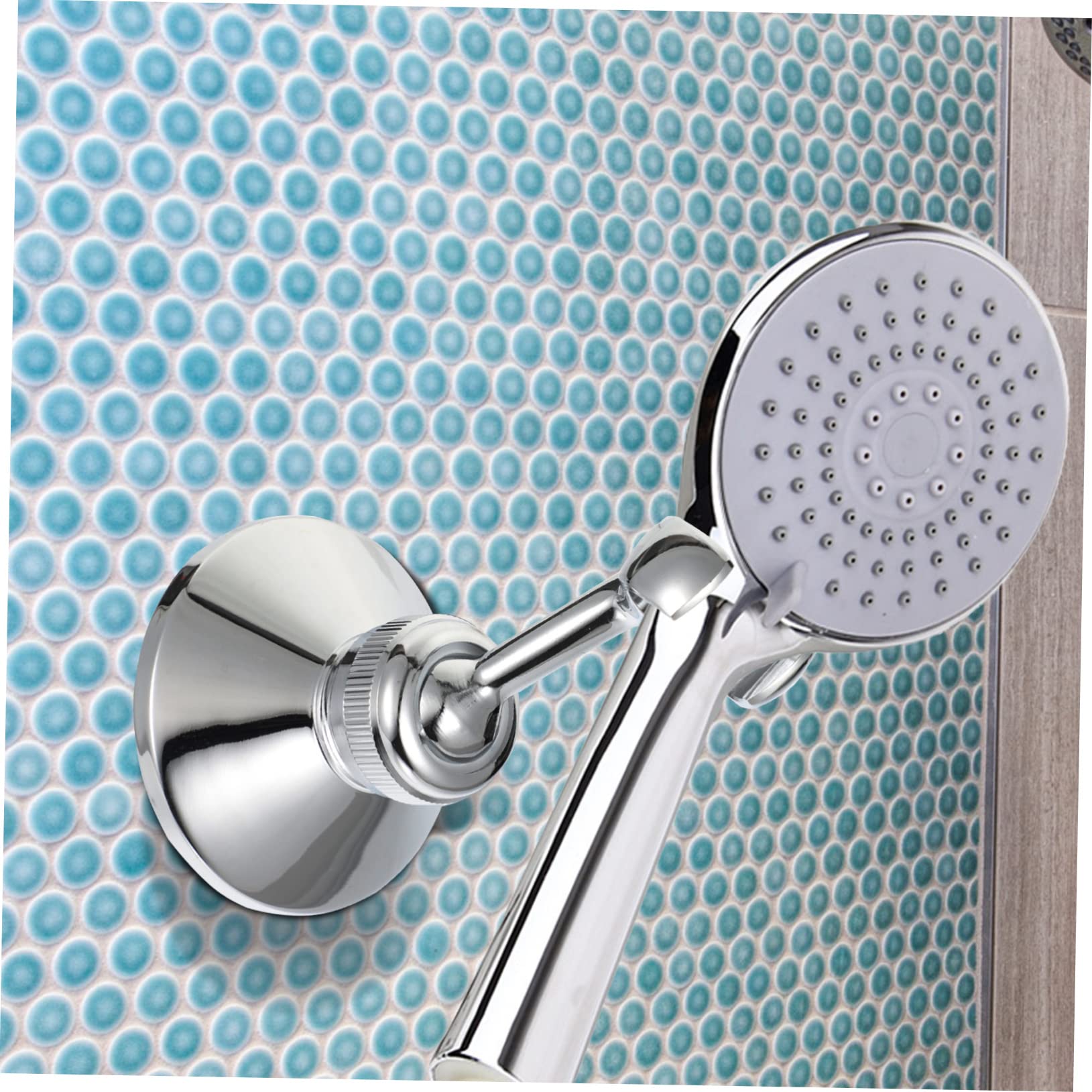 SHINEOFI Soporte para Cabezal de Ducha Metálico Ajustable Base Fija para Boquilla de Ducha Cromado para Baño Montaje en Pared Uso Doméstico y Hotelero