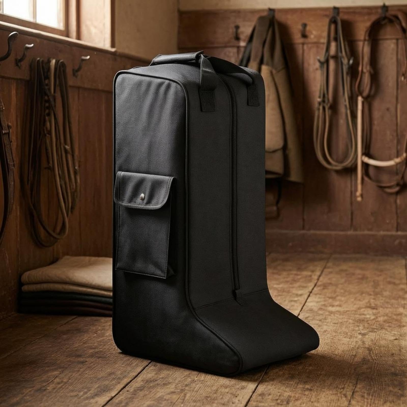 Borsa Porta Stivali da Equitazione con Manico in PU, Impermeabile E Versatile.