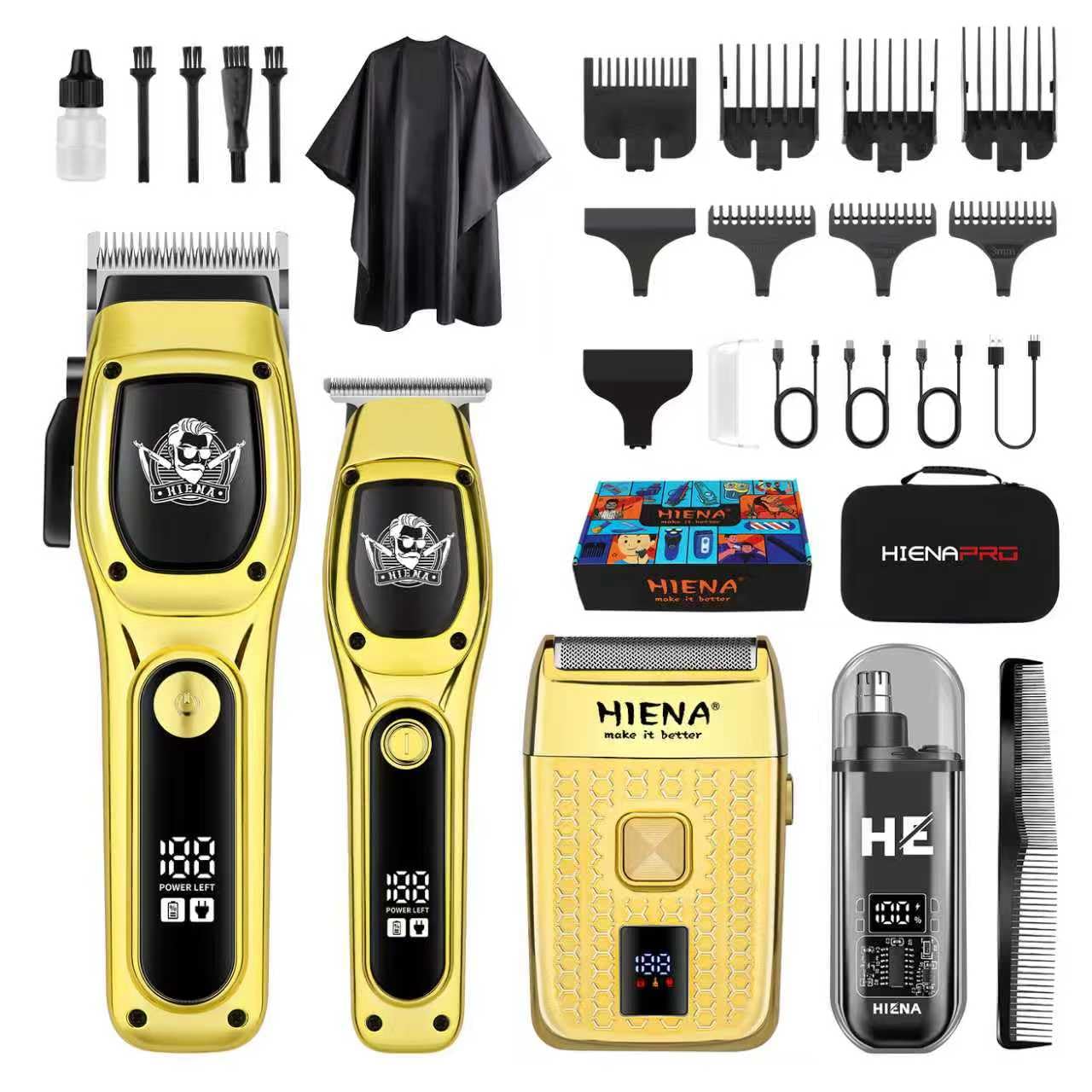 QUEEN HINA PROTECT HAIRCONDITIONER 2本セット HIENA PRO Professional Hair Clipper Set for Men, Foil Shaver