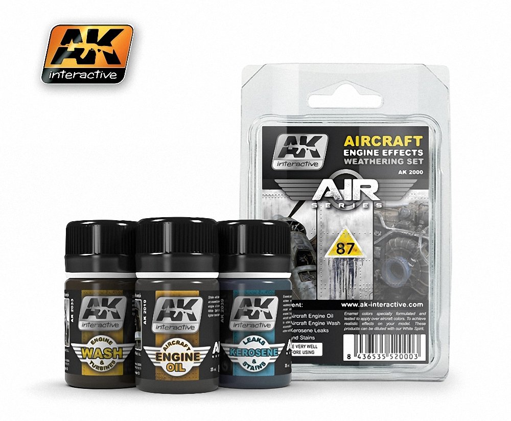 AK Interactive Aircraft Engine Effects Weathering Set # 2000