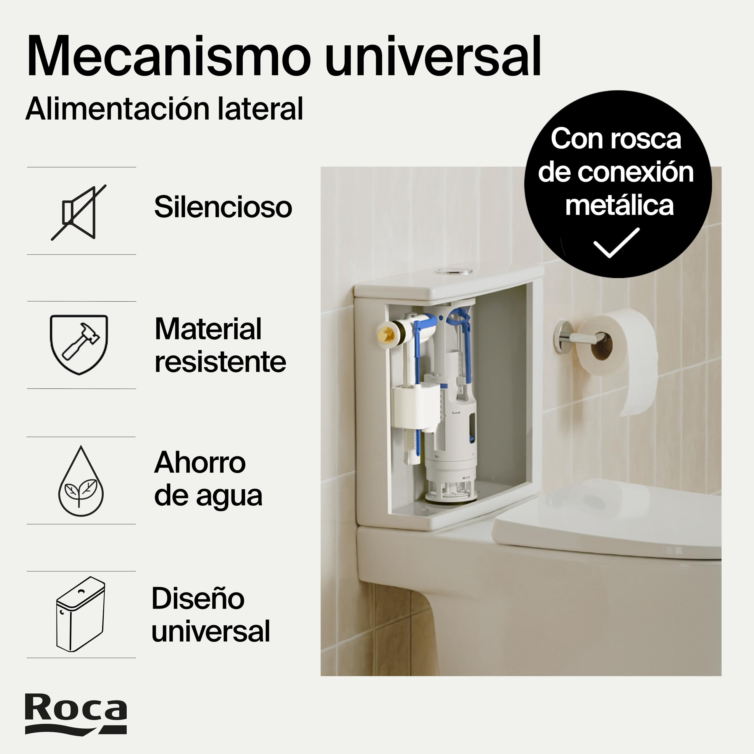 Roca A822504300 - Mecanismo de alimentación lateral con rosca metálica. compacto y llenado rápido — view 2